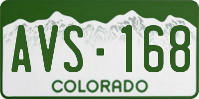 CO license plate AVS168