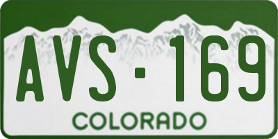 CO license plate AVS169