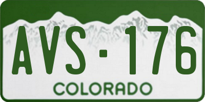 CO license plate AVS176