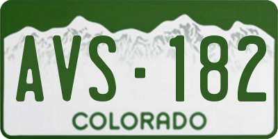 CO license plate AVS182