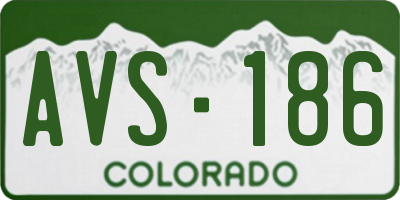 CO license plate AVS186