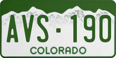 CO license plate AVS190
