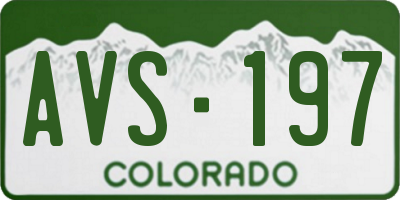 CO license plate AVS197