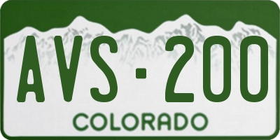 CO license plate AVS200