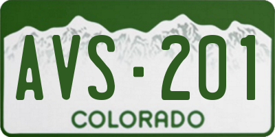 CO license plate AVS201