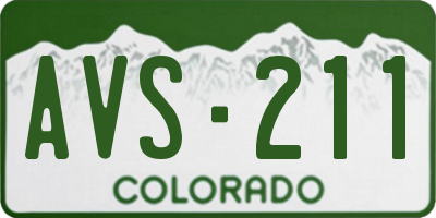 CO license plate AVS211