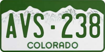 CO license plate AVS238