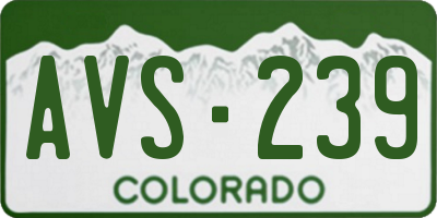 CO license plate AVS239