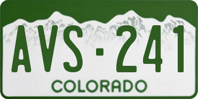 CO license plate AVS241