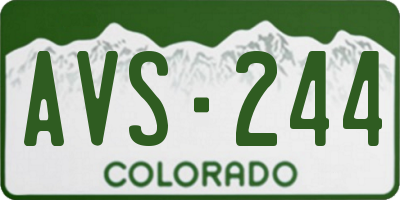 CO license plate AVS244