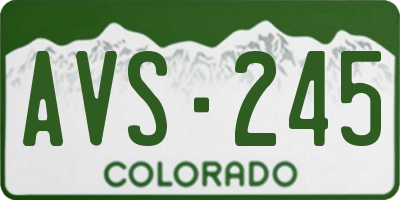 CO license plate AVS245