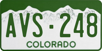 CO license plate AVS248