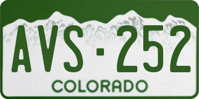 CO license plate AVS252
