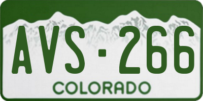 CO license plate AVS266