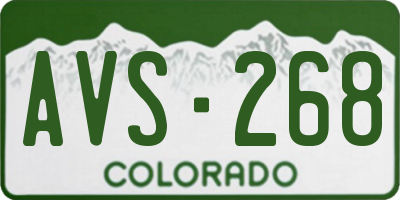 CO license plate AVS268