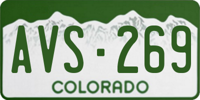CO license plate AVS269