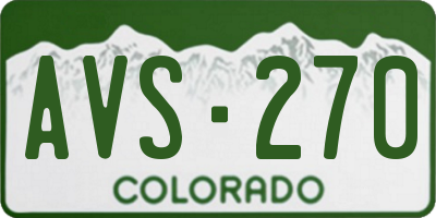 CO license plate AVS270