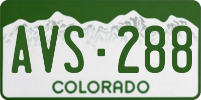 CO license plate AVS288