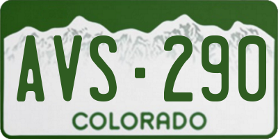 CO license plate AVS290