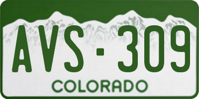 CO license plate AVS309