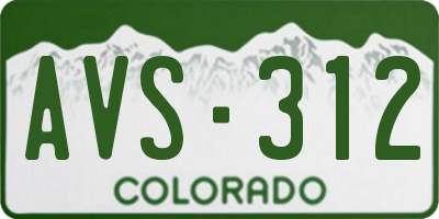 CO license plate AVS312