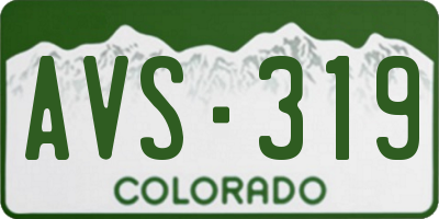 CO license plate AVS319