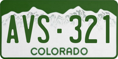 CO license plate AVS321