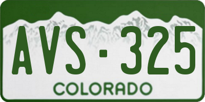 CO license plate AVS325