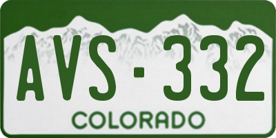CO license plate AVS332