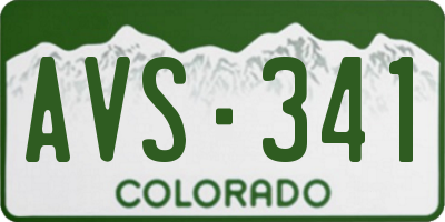CO license plate AVS341