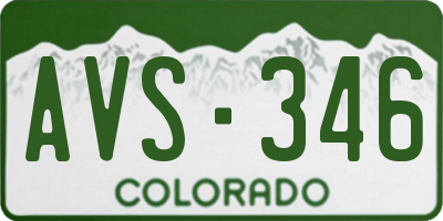 CO license plate AVS346