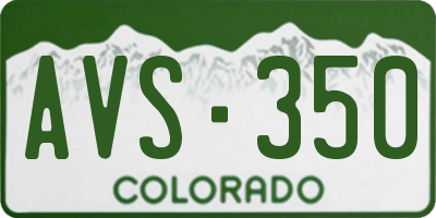 CO license plate AVS350