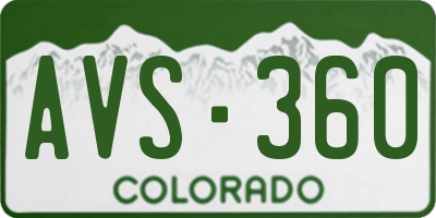 CO license plate AVS360
