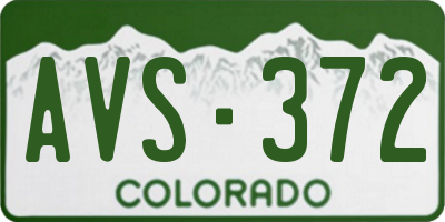 CO license plate AVS372