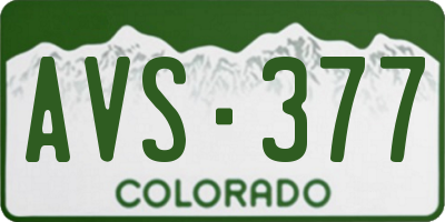CO license plate AVS377