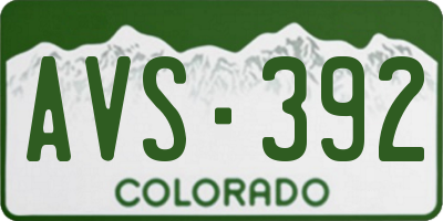 CO license plate AVS392