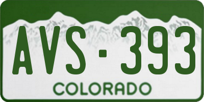 CO license plate AVS393