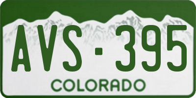 CO license plate AVS395