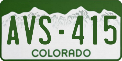 CO license plate AVS415