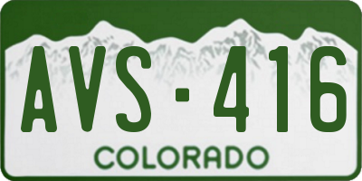CO license plate AVS416