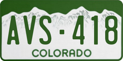 CO license plate AVS418