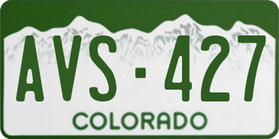 CO license plate AVS427