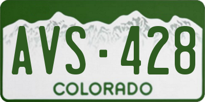 CO license plate AVS428