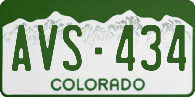 CO license plate AVS434