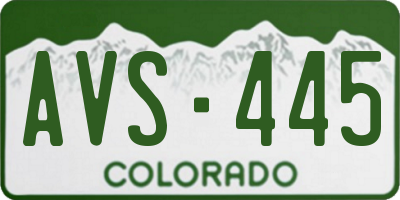 CO license plate AVS445