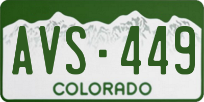 CO license plate AVS449