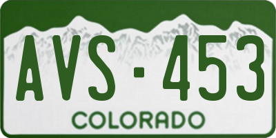 CO license plate AVS453