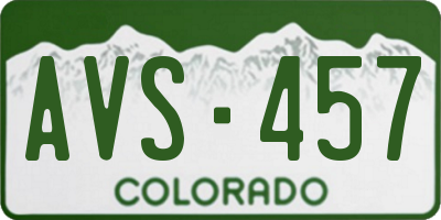 CO license plate AVS457