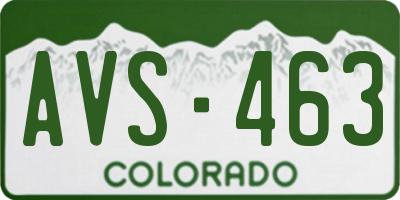 CO license plate AVS463
