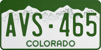 CO license plate AVS465